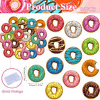 36PCS Edible Donut Cupcake Toppers Wafer Paper Sweet Donuts Cupcake Picks Edible Donut Party Cupcake Decorations for Sweet Theme Baby Shower Birthday Family Gathering Party Cake Supplies
