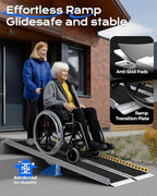 Portable Wheelchair Ramp 5ft, Non-Skid Aluminum Ramps for Wheelchairs for Home Steps, 800 LBS Capacity Handicap Ramp for Doorway, Threshold, Front Porch, Entry, Stairs 60" Lx 29.2" Wx2H