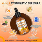 Liposomal Vitamin C 1000mg Drops High Potency 6-in-1 Fat Soluble VIT C w. Zinc Elderberry Glutathione Niacin for Immune Support Antioxidant Collagen Production丨High Absorption Liquid Vitamin C Formula