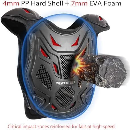 Kids Dirt Bike Gear Motorcycle Armor Vest Suit, Thickened Heavy Duty Chest Protector for Motocross，Youth Riding Protective Gear for MTB ATV (Blue)