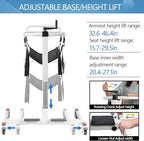 Patient Lift Transfer Chair, Portable Lift Aid for Elderly/Disabled, Bedside Commode Transport Chair (Basic Version)
