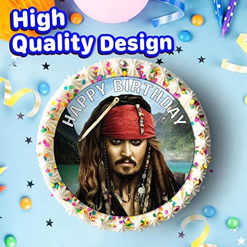7.5 Inch Edible Cake Toppers – Pirate Adventure Themed Birthday Party Collection of Edible Cake Decorations