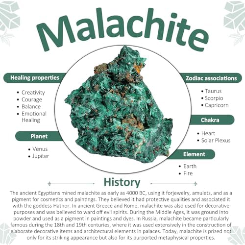 Amogeeli Natural Raw Malachite Crystal Cluster Specimen for Collection, Healing Mineral Stone Decoration for Home Office, 0.02-0.11 lb