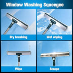XANGNIER Window Cleaning Kit Tool with Storage Bucket,Window Washing Kit with Extension Pole,Professional Windows Washer Cleaner Squeegee Kits,Commercial&Household Use,Indoor&Outdoor High Windows