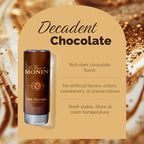 Monin - Dark Chocolate Sauce, Velvety and Rich, Great for Desserts, Coffee, and Snacks, Gluten-Free (12 Ounce, 6-Pack)