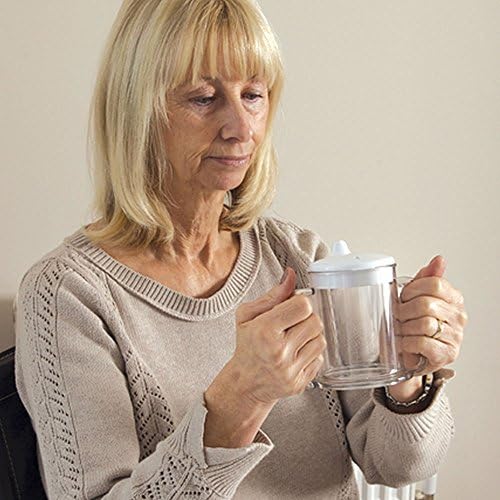 NRS Healthcare Wide Base Two Handled Mug with Lid