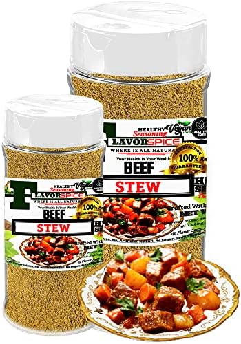Beef Stew Seasoning Crafted with 100% Natural Herbs and Spices with No Artificial or preservatives, No Salt, No Sugar, No MSG, Gluten, Great For Keto, Great For Vegan (3.8oz(108g)