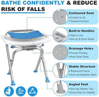 Folding Shower Chair for Inside Shower, Stainless Steel Foldable Shower Stool, 400lbs Portable Folding Shower Seat for Travel, Anti-Slip Small Shower Chair for Elderly Disabled Injured, White