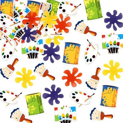 Ercadio 40 Pack Edible Art Cupcake Toppers Painting Cupcake Picks for Art Theme Cake Decorations Artist Birthday Party Favors Supplies