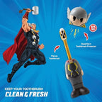 Brush Buddies Marvel Thor Kids Toothbrush Soft Rounded Bristles Poppin' Fun Superhero Toothbrush Cover Easy Grip Handle Gentle Cleaning for Toddlers & Kids Ages 2+ Travel Friendly Oral Care