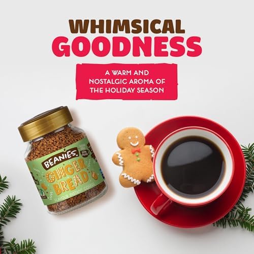 Beanies Autumn Flavoured Instant Coffee Variety Pack 300g (6 x 50g Jars) – Includes Cinder Toffee, Gingerbread & Pumpkin Spice, Sugar Free, Low Calorie, Vegan & Gluten Free, Freeze-Dried Coffee