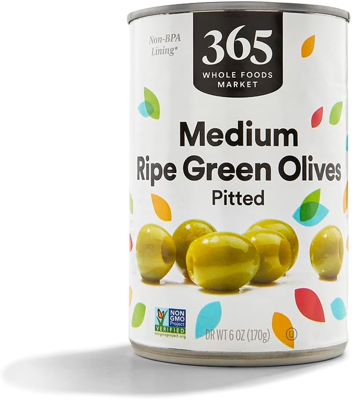 365 by Whole Foods Market, Ripe Green Pitted Olives, 6 Ounce