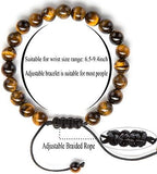 Men Women 8mm Tiger Eye Stone Beads Bracelet Elastic Natural Stone Yoga Bracelet Bangle
