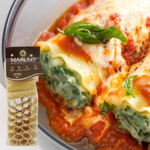 Marulo Cannelloni, Artisan Italian Pasta, Bronze Die Cut, Only 2 Ingredients, 100% Durum Semolina, Imported from Campania, Italy 1.1 lb (500g)