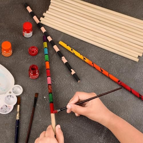 Perfectware Wooden Lollipop Sticks, 12 Inch Length, 1/4 Inch Diameter, 200 Count