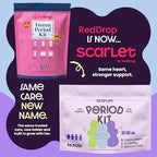 Scarlet by RedDrop Tween Period Kit for Girls 9–12 (45 Pcs) | 36 Pads with Wings (Light, Moderate, Heavy, Max), 5 Wipes, PU Bag, Education Booklet, Bathroom Pass & Sticker Sheet