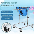 Wheeled Walker for Children with Cerebral Palsy, Adjustable Height, Suitable for Height 31"- 47", Rehabilitation Standing Frame Walker Walking Aid for Disabled