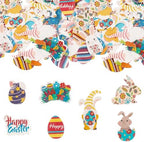 Gyufise 70 Pack Edible Happy Easter Cupcake Toppers Bunny Cupcake Picks Edible Easter Cake Decorations for Easter Theme Baby Shower Kids Birthday Party Cake Supplies