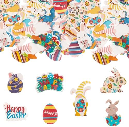 Gyufise 70 Pack Edible Happy Easter Cupcake Toppers Bunny Cupcake Picks Edible Easter Cake Decorations for Easter Theme Baby Shower Kids Birthday Party Cake Supplies