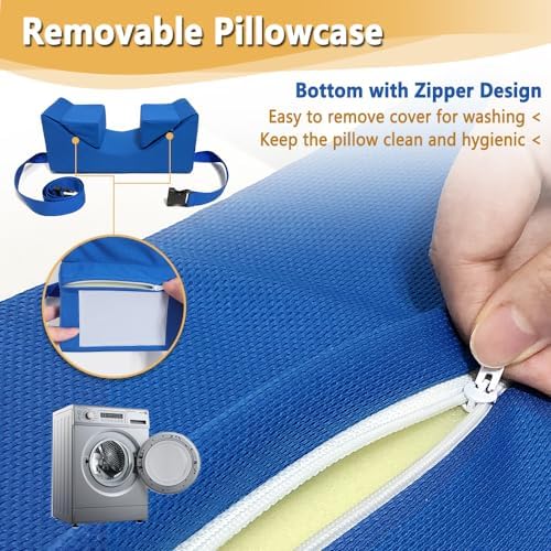 AOSSA Wheelchair Headrest Neck Stabilizer Head Support Pillow for Recliner High Back Wheelchair Head Positioning Wedge Neck Support Positioner Keep Head Straight Medical Foam Wedge