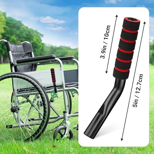 2 Pcs Wheelchair Brake Extenders, 5 Inch Anti-Slip Brake Extension Handles Replacement for Wheelchair Wheel Lock Grips, Transport Chair, Power Chair Accessories (Black)