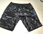 Men's Sexy Patent Leather Tights Shorts Pants Wetlook Latex Nightclub Clubwear Undershorts Boxers Shorts Black