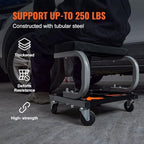 Mechanics Roller Seat, 250 LBS Capacity Padded Rolling Workshop Stool with Tool Tray Storage for Garage, Shop, Auto Repair,Black
