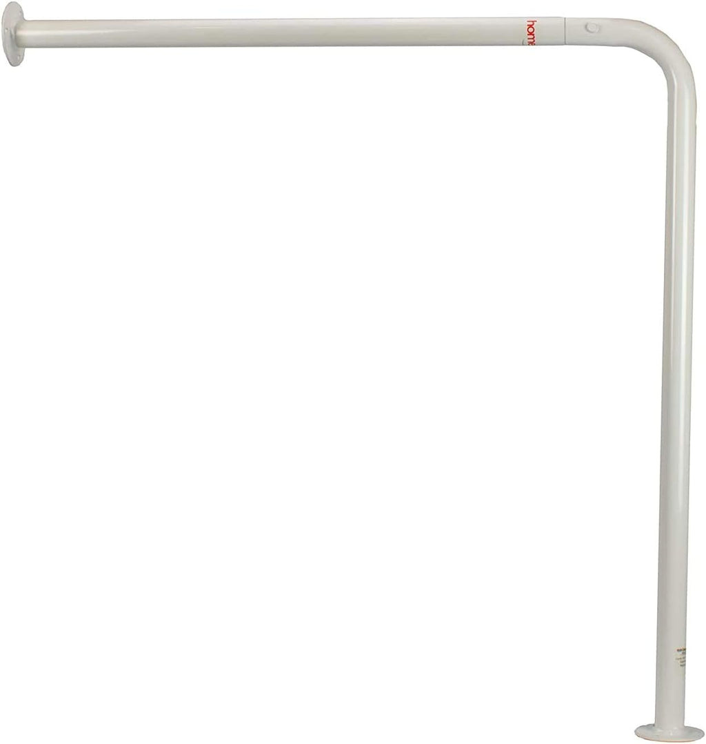 Homecraft Ringwood Wall to Floor Grab Rail, Curved Grab Bar for Toilet, Shower, or Bathtub, Secure Railing for Elderly & Handicapped, 30" High x 30 3/4" Deep, Bathroom Safety Rails