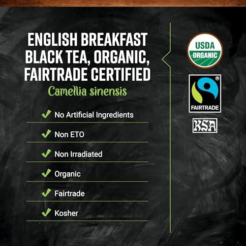 Frontier Co-op English Breakfast Black Tea, 1-Pound Bulk, Full, Robust, Malty Flavor, Kosher, Organic, Non ETO