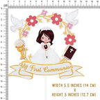 My First Communion Cake Topper, Baptism Cake Décor, Christening Party Supplies, God Bless, First Holy Communion Decoration for Girls