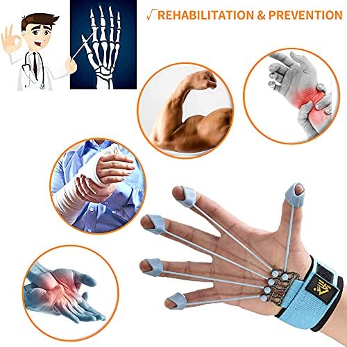 Finger Strengthener Hand Grip Strength Trainer Finger Extension Stretcher Exerciser Hand Rehab Work Out Relieve Pain Arthritis and Grip Training Krdebasai 40LB