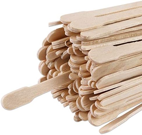 Beauticom 100pcs Small Waxing Spatula Wood Applicator Sticks Spoon Shaped For Facial Hair Removal