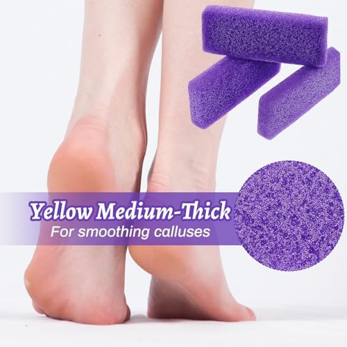 120 Pcs Disposable Pumice Stone for Feet, Purple Foot Scrubber Pads, Callus Remover and Dead Skin Exfoliator for Pedicure, Salon and Home Use