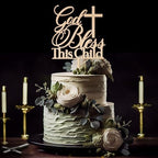 God Bless This Child Cake Topper Baptism Cake Topper in Wood (Design 002)