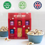 DIY Movie Night Popcorn Toppings Kit, Make Your Own Popcorn, Five Delicious Popcorn Toppings + 500g Popcorn Kernels, Fun for Kids, Adults and Date Night