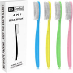 DR PERFECT Extra Hard & Firm Toothbrush Large Long Head Whitening Teeth Pack of 4