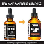 Leven Rose Spiced Sandalwood Beard Oil & Leave In Conditioner by Ranger Grooming Co, 100% Pure Natural Organic for Groomed Beards, Mustaches, and Moisturized Skin 1 oz