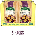 Maretti - Bruschette Chips with Slow Roasted Garlic - All Natural Oven Baked Bagel Chips - Good for Vegetarians - Party Snacks Thin Bagels - No Artificial Colors and Flavor 5 oz. (Pack of 6)