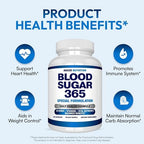 Arazo Nutrition Blood Sugar 365 Supplement – Supports Healthy Energy Levels - 120 Herbal Pills - 60 Day Supply