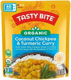 Tasty Bite Organic Chickpea Coconut and Turmeric Curry, Ready to Eat, Microwavable Entrée, Vegan, 10 Ounce (Pack of 6)