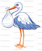 1/4 ~ Baby Shower Stork Delivery Birthday ~ Edible Cake/Cupcake Topper!!!
