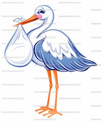 1/4 ~ Baby Shower Stork Delivery Birthday ~ Edible Cake/Cupcake Topper!!!
