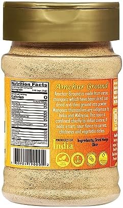 Rani Amchur (Mango) Ground Powder Spice 3oz (85g) PET Jar ~ All Natural, Indian Origin | No Color | Gluten Friendly | Vegan | NON-GMO | Kosher | No Salt or fillers