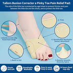 1Pair of Tailors Bunion Relief Pads Socks Bunionette Protector Sleeves Built-in Gel Pads Silicone Cover Guard With Non-slip Strap to Cushions and Comfort Pinky Toe Bunionette Pain (Beige-XL)