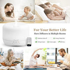 Aromatherapy Essential Oil Diffuser for Room: Air Humidifier Aroma Scent Cool Mist Colorful Lights Cute Small Large Waterless Auto Off Ultrasonic Diffusers for Home Bedroom White (300ml)