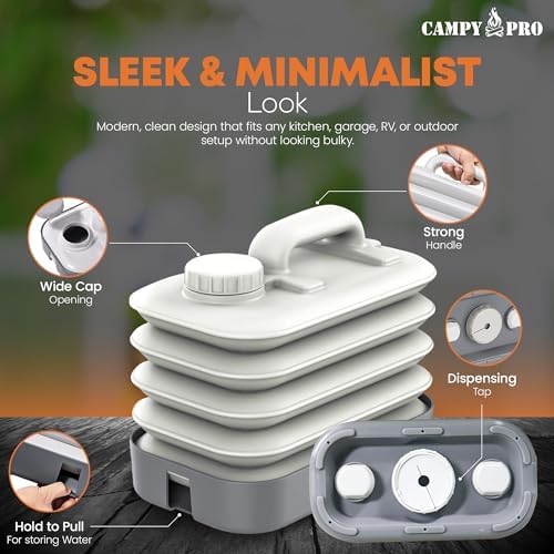 2xPack Collapsible Water Bucket, BPA Free Water Jug, Camping Water Bottle, Portable Water Tank for Outdoor, Gardening, Picnic, RV & Camping Essentials, Fishing & Emergency Preparedness Water