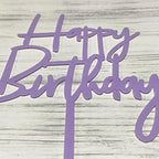 JIEEIN Happy Birthday Cake Topper - Purple Plastic - Party Event Decorations