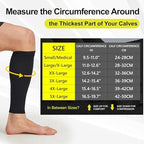 Plus Size Calf Compression Sleeves (2 Pairs), 20-30mmHg Footless Compression Socks for Men Women, Leg Sleeves for Shin Splints Pain Relief, Varicose Veins, Edema, Nursing, Travel, Running, Beige 4XL