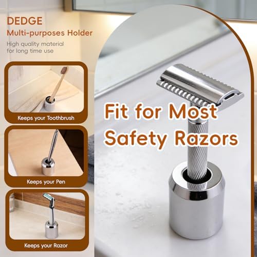 DEDGE Safety Razor Alloy Stand-Razor Holder Stand-Double Edge Safety Razor Stand-Shaver Holder For Bathroom Accessory-Opening dimension is 1.7cm/0.67"