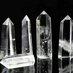 Acxico 1Pcs Clear Quartz Crystal Point Wand Specimen Reiki Healing Stone 60-70mm